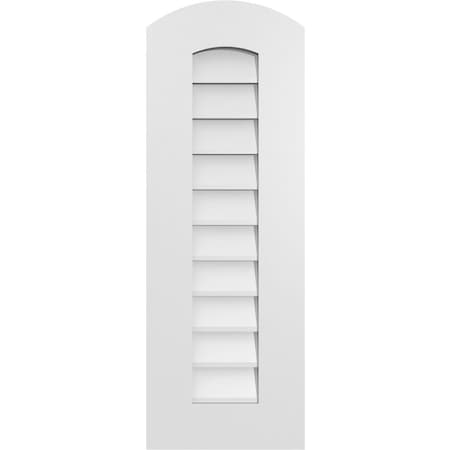 Ekena Millwork Arch Top Surface Mount PVC Gable Vent: Functional, w/ 3-1/2"W x 1"P Standard Frame, 12"W x 34"H GVPAR12X3401SF
